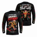 Custom Name Merry Fitmas Running Long Sleeve Shirt