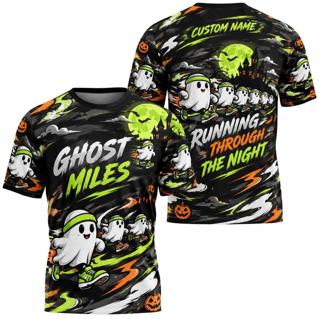 Ghost Miles Halloween Tech Running T-Shirt