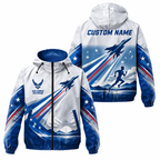 Custom Name Air Force Fly Run Honor Running Windbreaker Jacket