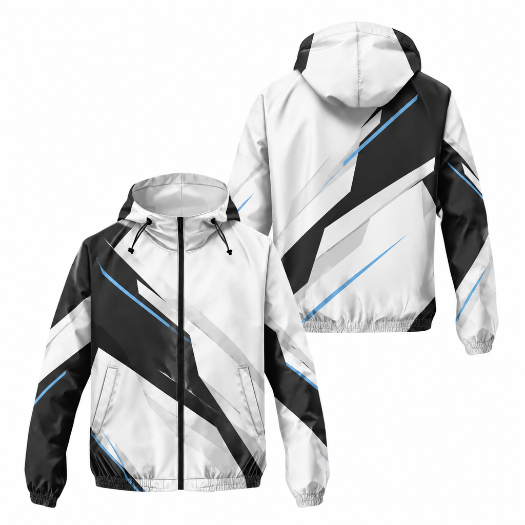 Custom Name States Monochrome Edge Running Windbreaker Jacket