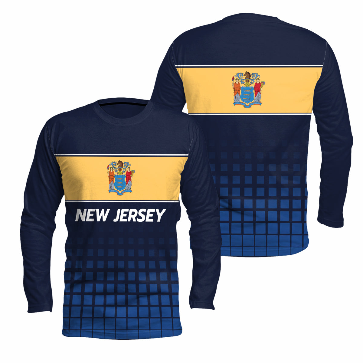 New Jersey State Pride Long Sleeve Running T-Shirt