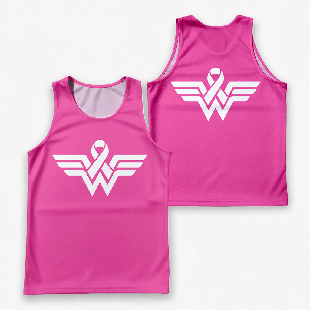 Cancer Fighter Running Tank Top Strong Ribbon Wing Emblem Running Singlet for Men and Women