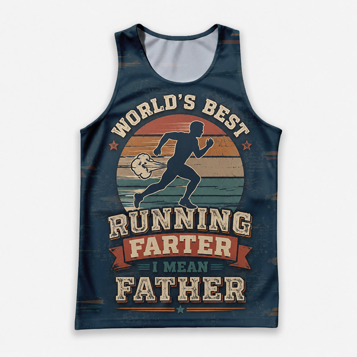 Funny Dad Running Tank Top World Best Farter Tech Singlet