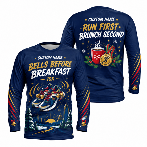 Custom Name Bells Before Breakfast Running Long Sleeve Shirt