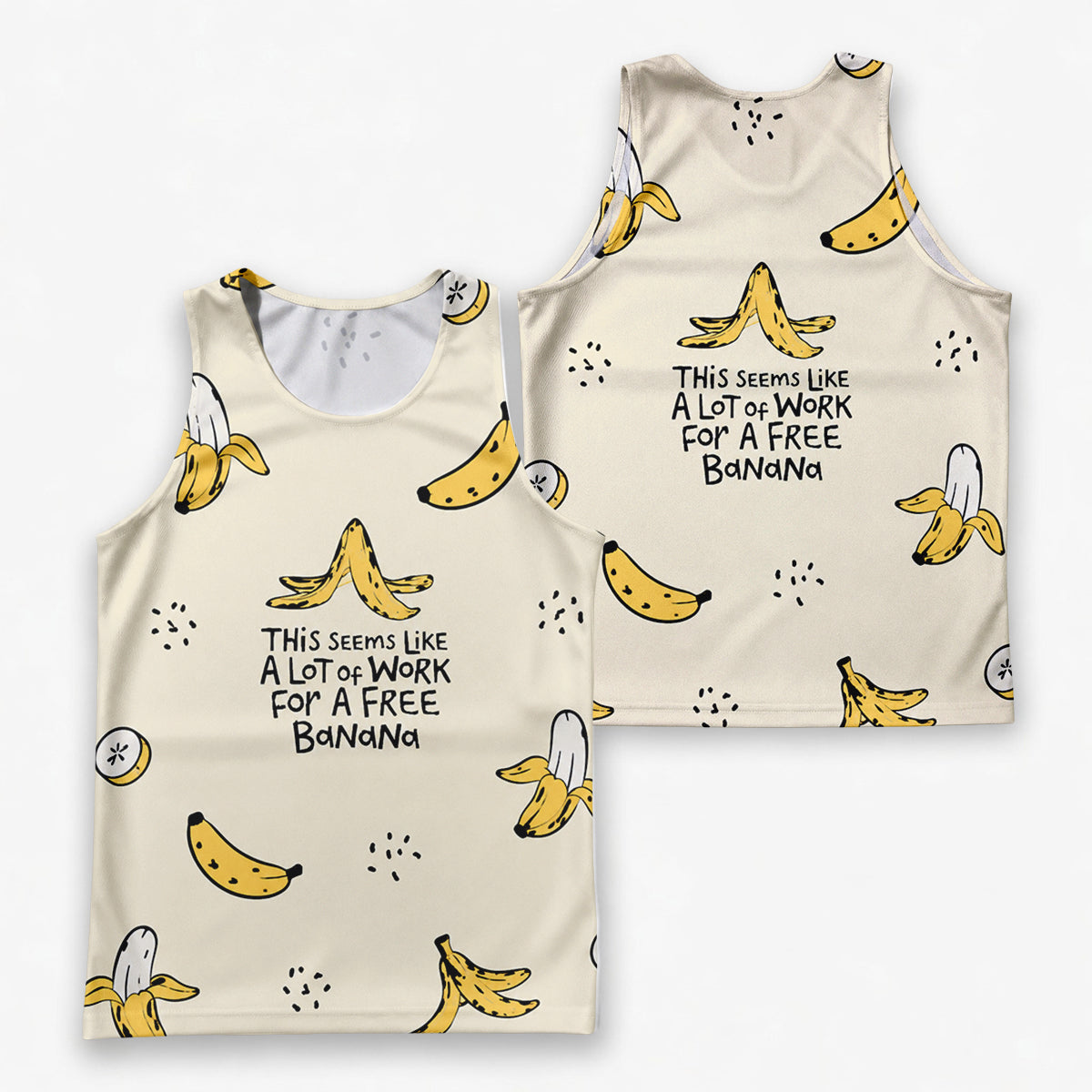 Funny Running Tank Top _ Free Banana 2 Tech Running Singlet