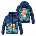 Custom Name Florida Flamingo Runner Florida Running Windbreaker Jacket