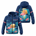 Custom Name Florida Flamingo Runner Florida Running Windbreaker Jacket