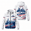 Custom Name Illinois Urban Pace Illinois Running Windbreaker Jacket