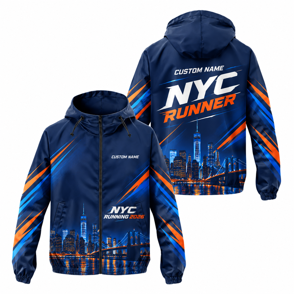 Custom Name Manhattan Skyline Custom Runner Running Windbreaker Jacket
