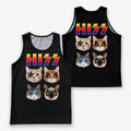 Cat Running Tank Top Hiss Rock Cats Running Singlet for Men and Women