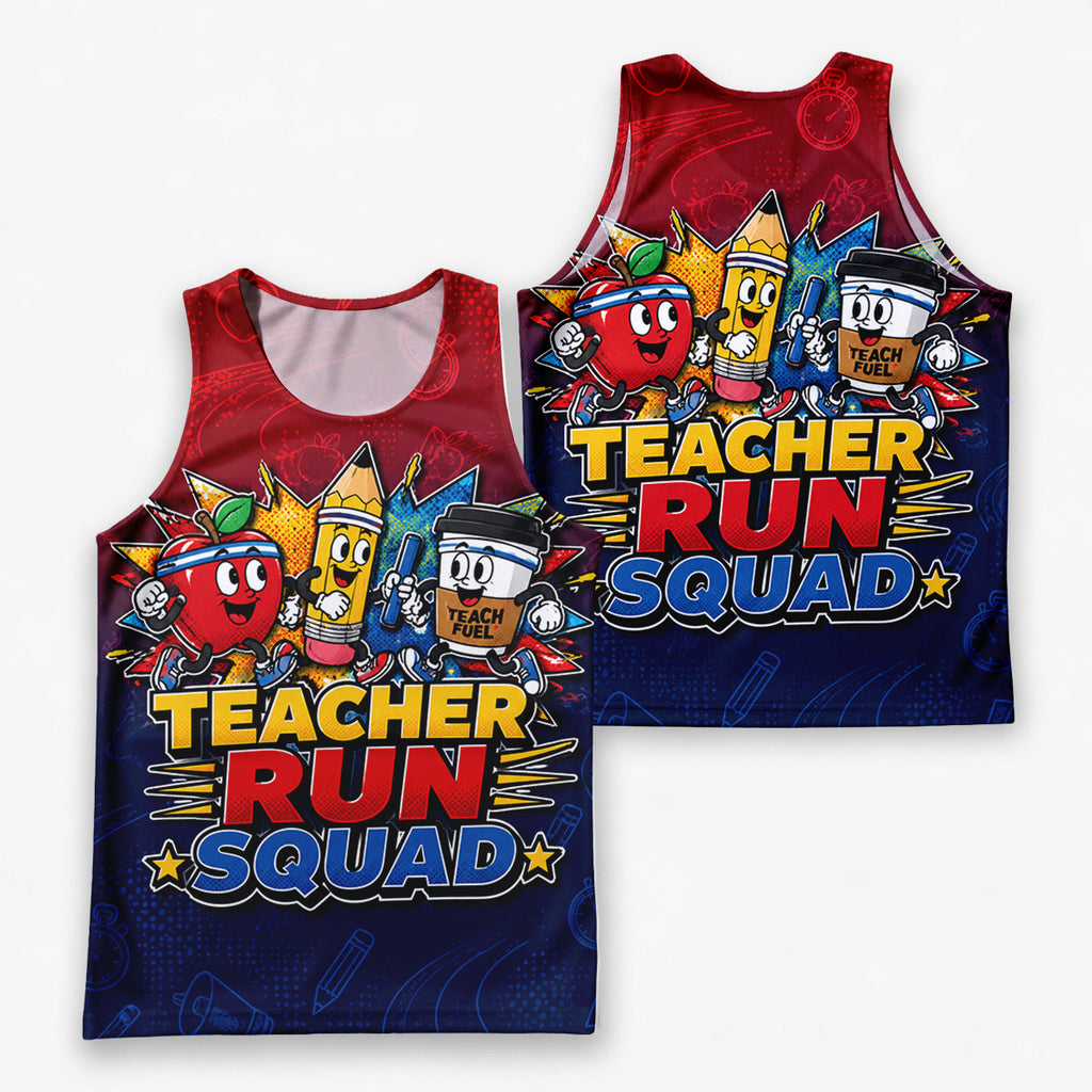 Teacher Running Tank Top Teacher Racing Squad Tech Running Singlet
