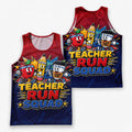 Teacher Running Tank Top Teacher Racing Squad Tech Running Singlet
