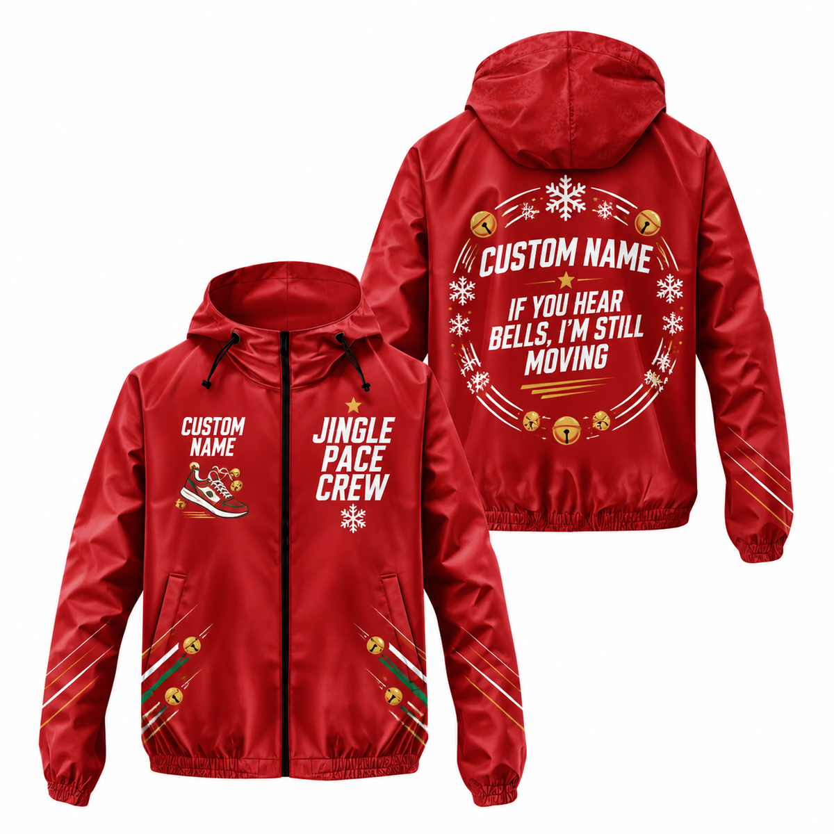 Custom Name Jingle Pace Crew Running Windbreaker Jacket