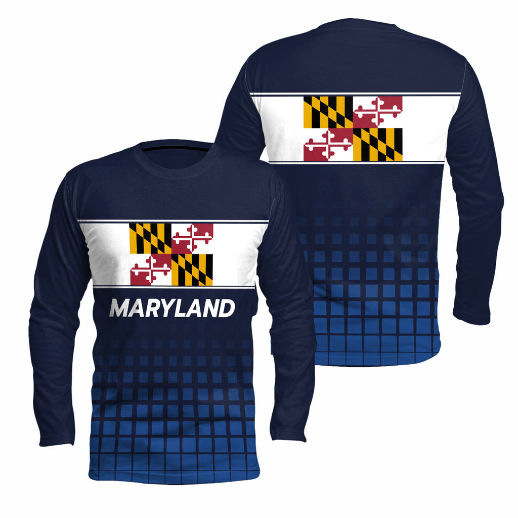 Maryland State Pride Long Sleeve Running T-Shirt