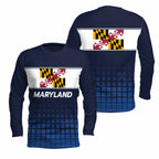 Maryland State Pride Long Sleeve Running T-Shirt