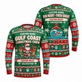 Custom Name Miles Gulf Coast Christmas Crew Santa Hustle Galveston Running Long Sleeve Shirt