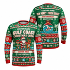 Custom Name Miles Gulf Coast Christmas Crew Santa Hustle Galveston Running Long Sleeve Shirt