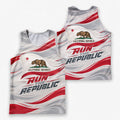 Dynamic Wave Flag California State Running Tank Top