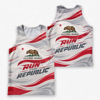Dynamic Wave Flag California State Running Tank Top