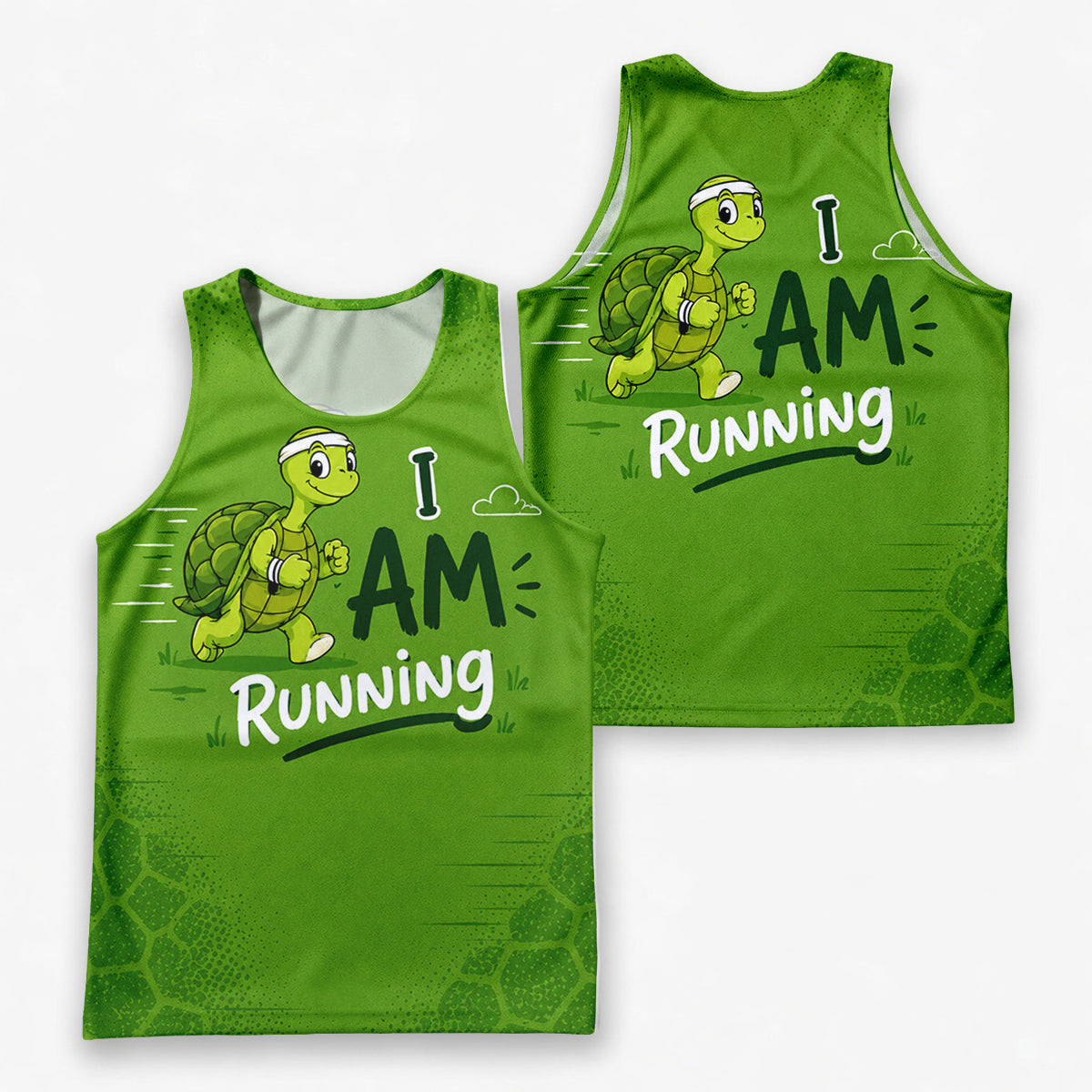 Funny Running Tank Top _ Turtle Runner 2 Tech Running Singlet