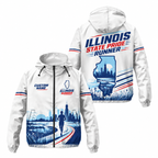 Custom Name Illinois State Pride Runner Illinois Running Windbreaker Jacket