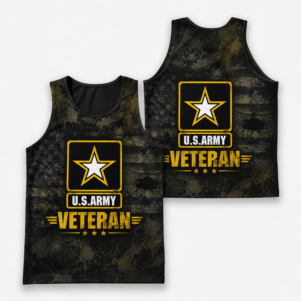 Veteran Running Tank Top - US Army Veteran V2 Tech Singlet