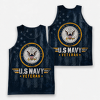 Veteran Running Tank Top - US Navy Veteran V6 Tech Singlet