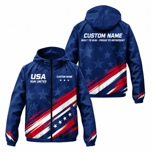 Custom Name Run United Jacket Running Windbreaker Jacket