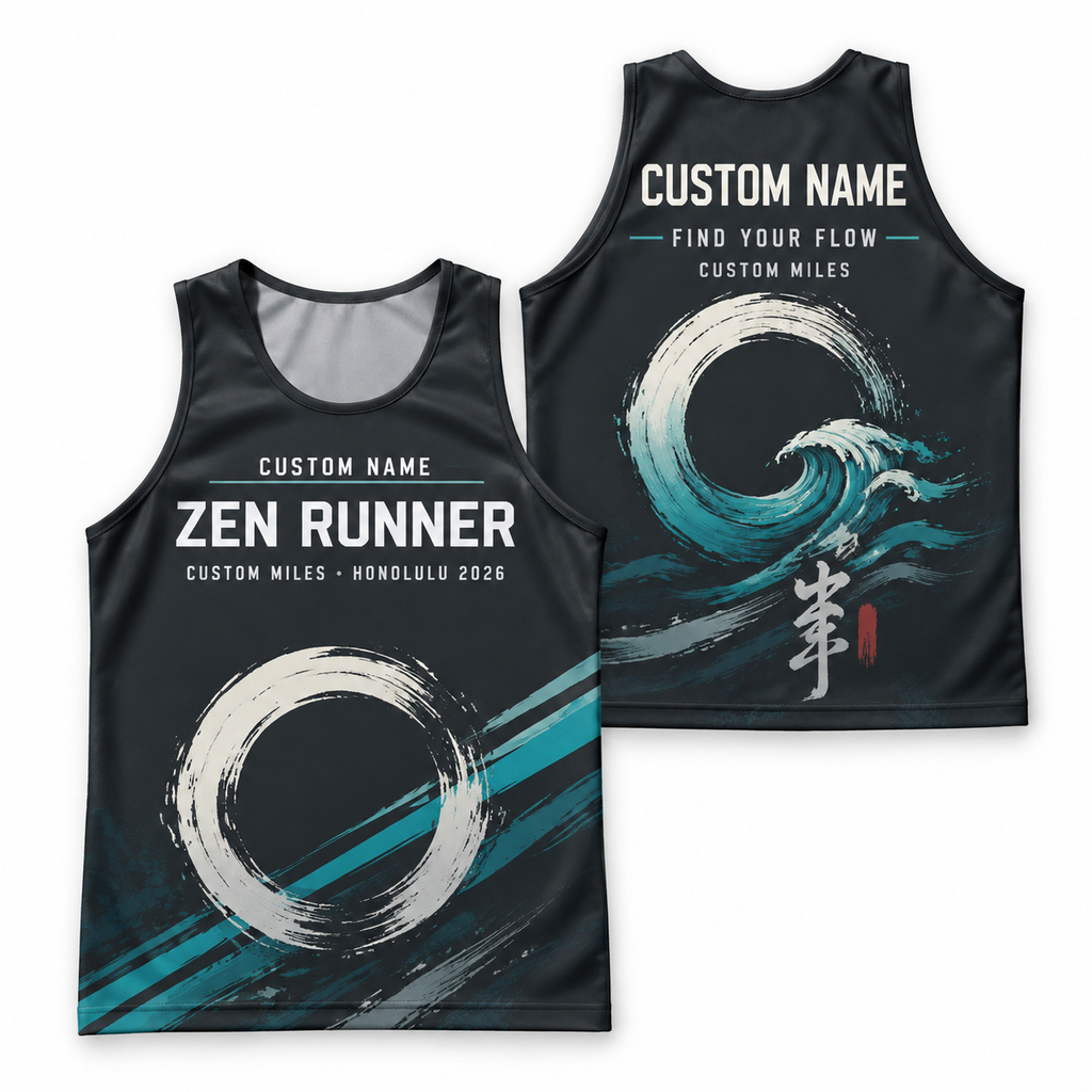 Custom Name Miles Zen Wave Endurance Running Tank Top