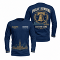 Custom Name Philadelphia Liberty Bell Gold Running Long Sleeve Shirt