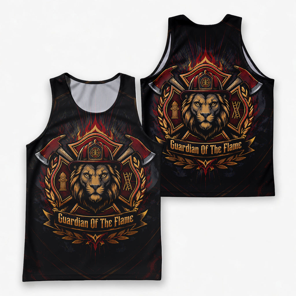 Men's Running Tank Top Firefighter Guardian Of The Flame Running Singlet