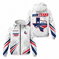 Custom Name Texas State Outline Pace Running Windbreaker Jacket