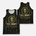 Veteran Running Tank Top - US Army Veteran V10 Tech Singlet