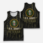 Veteran Running Tank Top - US Army Veteran V10 Tech Singlet