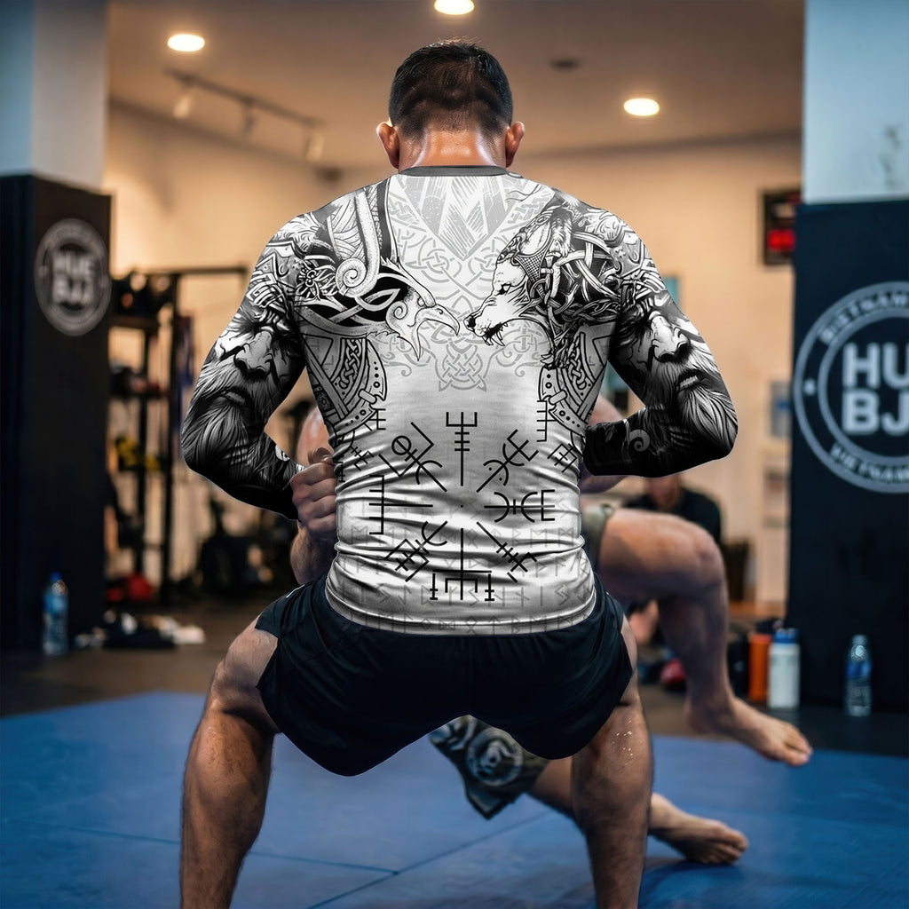 Odin’s Gaze The Fenrir & Vegvísir Guardian BJJ Rash Guard