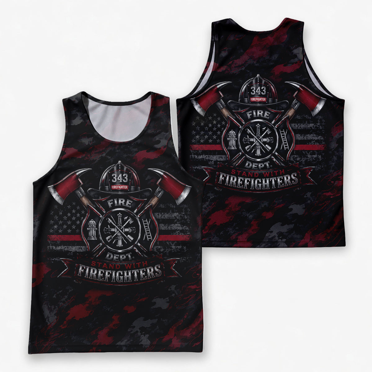 Men's Running Tank Top FirefighterStand With Firefighters Running Singlet