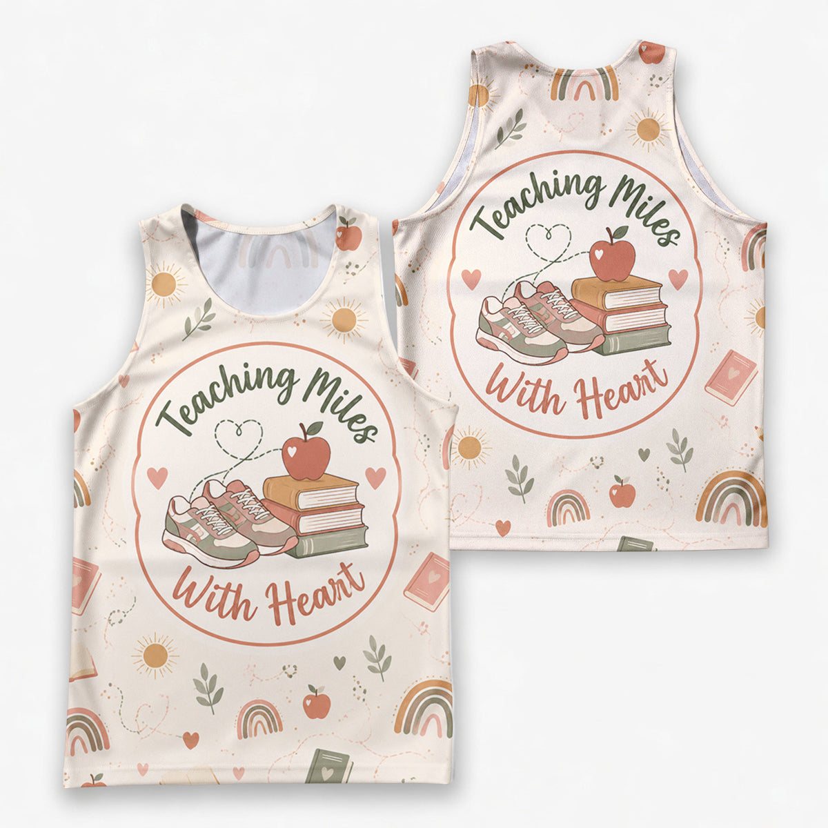 Teacher Running Tank Top Teaching Miles With Heart Tech Running Singlet