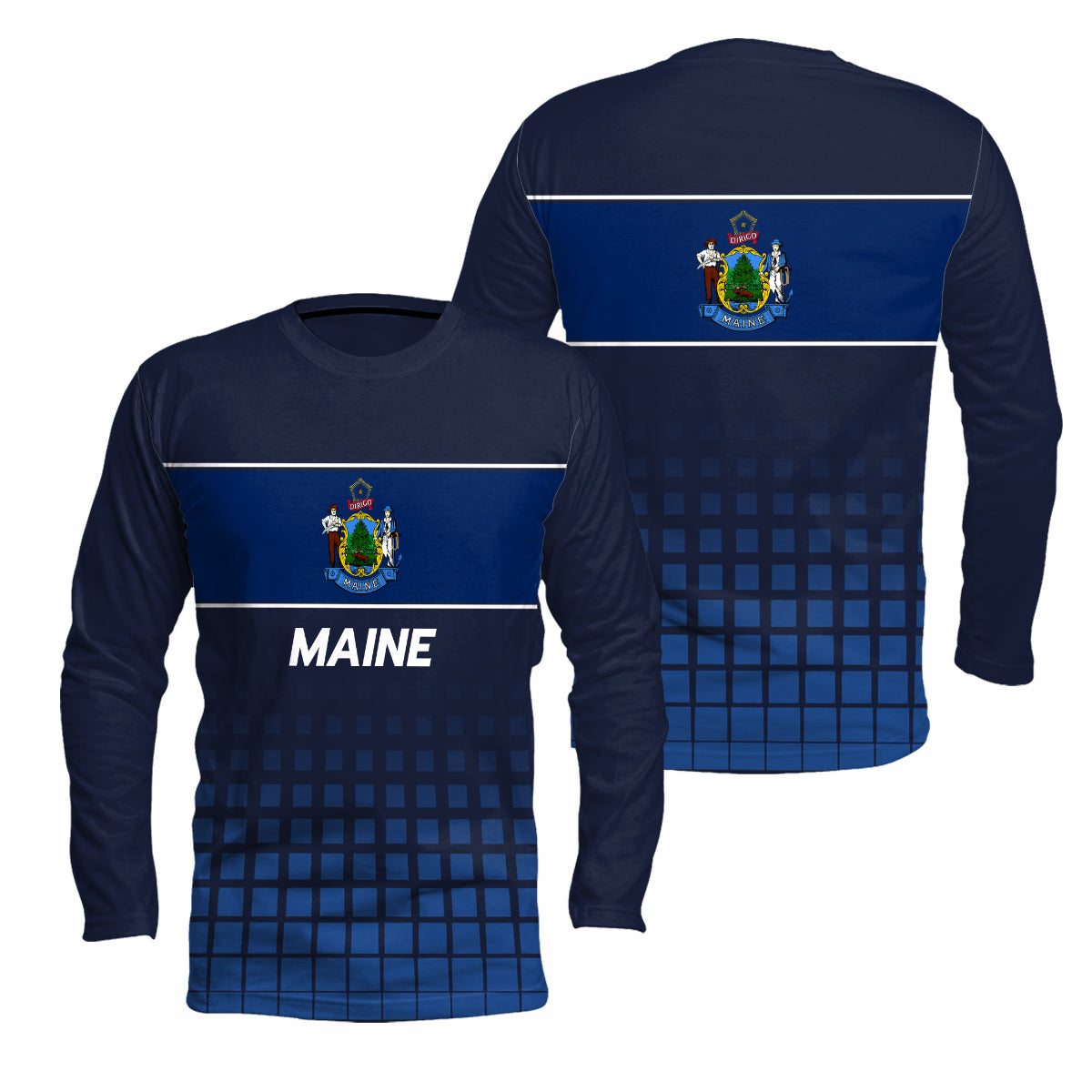 Maine State Pride Long Sleeve Running T-Shirt