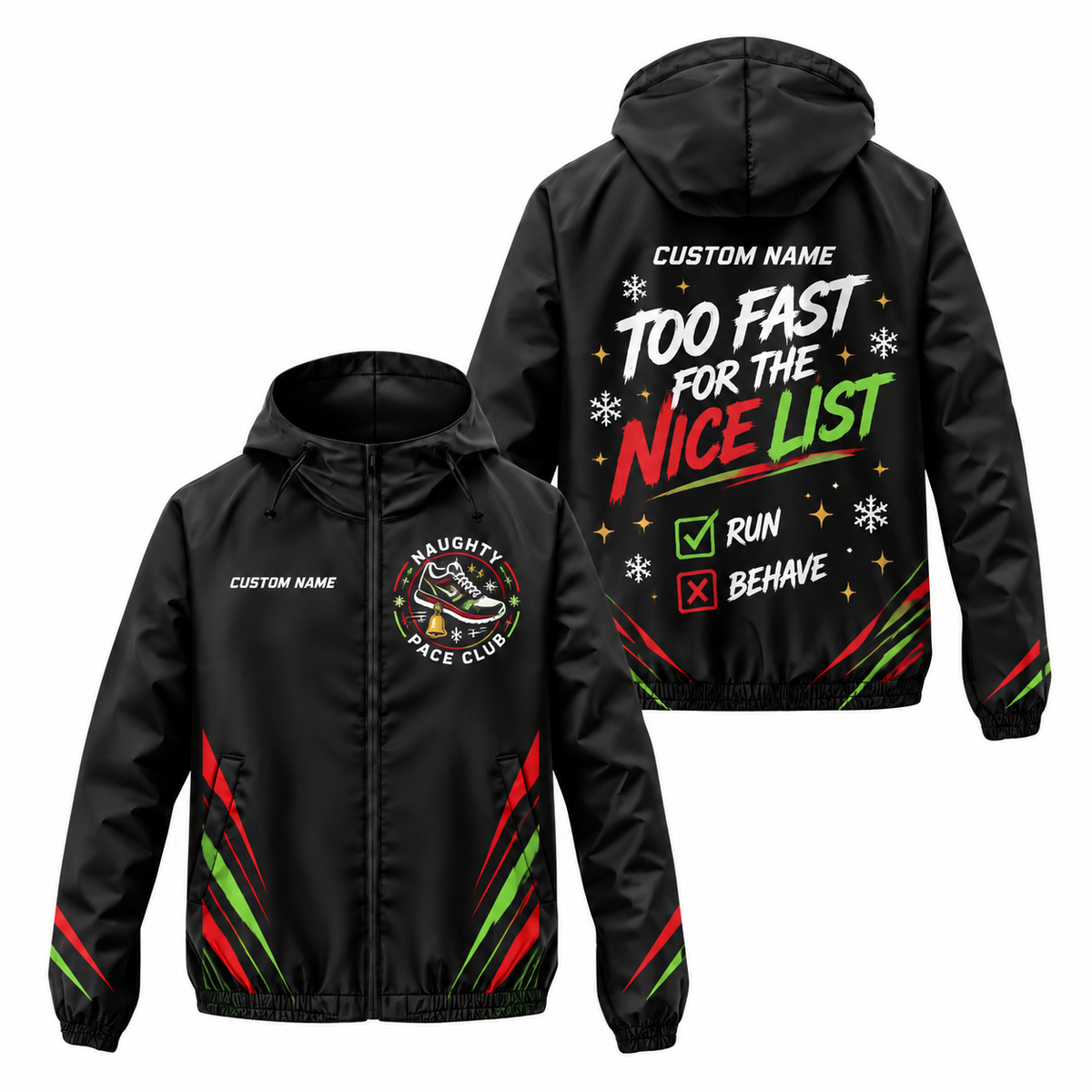 Custom Name Naughty Pace Club Running Windbreaker Jacket