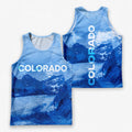 Colorado Running Tank Top Blue Rocky Mountain Running Singlet for Men and Women