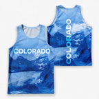 Colorado Running Tank Top Blue Rocky Mountain Running Singlet for Men and Women