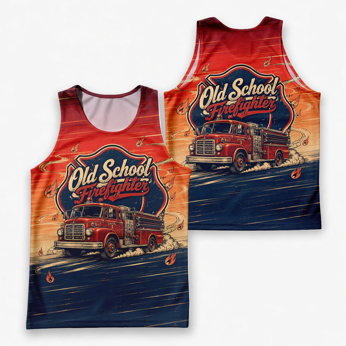 Men's Running Tank Top Firefighter Old School Firefighter Running Singlet V2