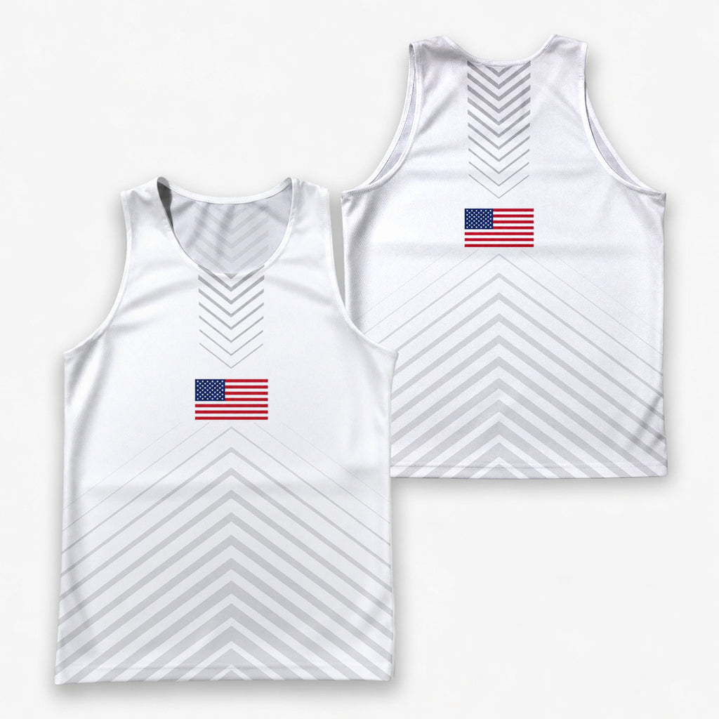 USA Running Tank Top American Flag Running Singlet for Men and Women