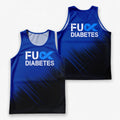 Diabetes Fighter Running Tank Top Blue Ribbon Diabetes Awareness Running Singlet for Men and Women