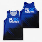 Diabetes Fighter Running Tank Top Blue Ribbon Diabetes Awareness Running Singlet for Men and Women