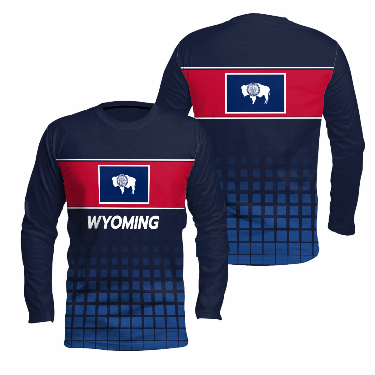Wyoming State Pride Long Sleeve Running T-Shirt