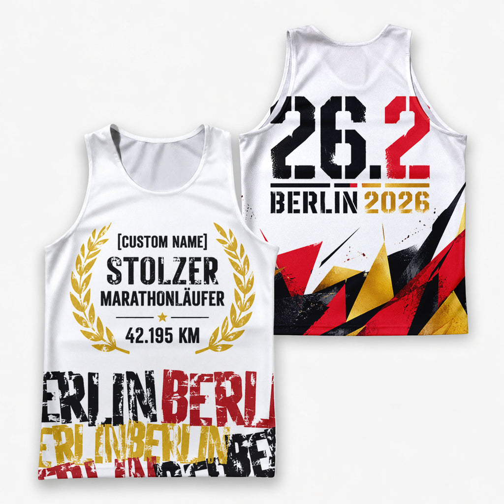 Zerkratzte Typografie Berlin Wettkampftag Lauf-Tanktop