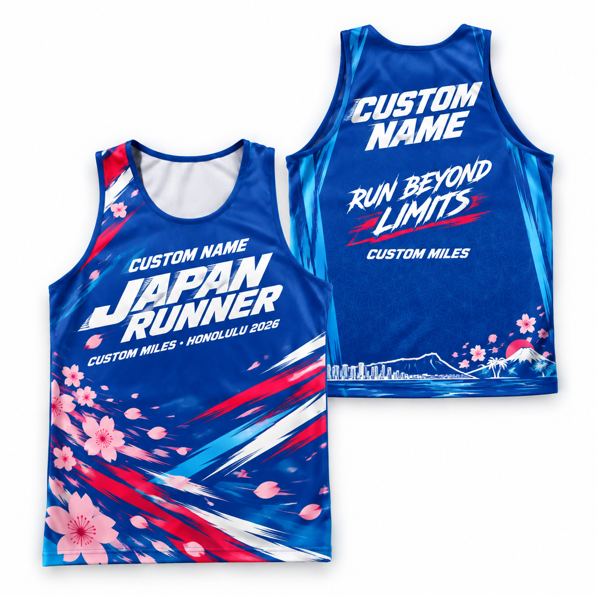 Custom Name Miles Sakura Speed Racing Running Tank Top