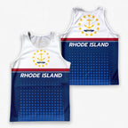 Patriotic Tech Running Tank Top - Rhode Island State Pride Running Singlet