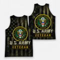 Veteran Running Tank Top - US Army Veteran V8 Tech Singlet